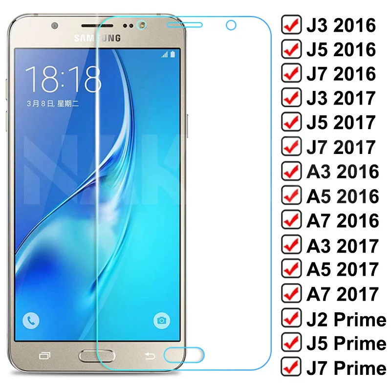 

9D Protective Glass For Samsung Galaxy S7 A3 A5 A7 J3 J5 J7 2016 2017 J2 J4 Core Prime Tempered Screen Protector