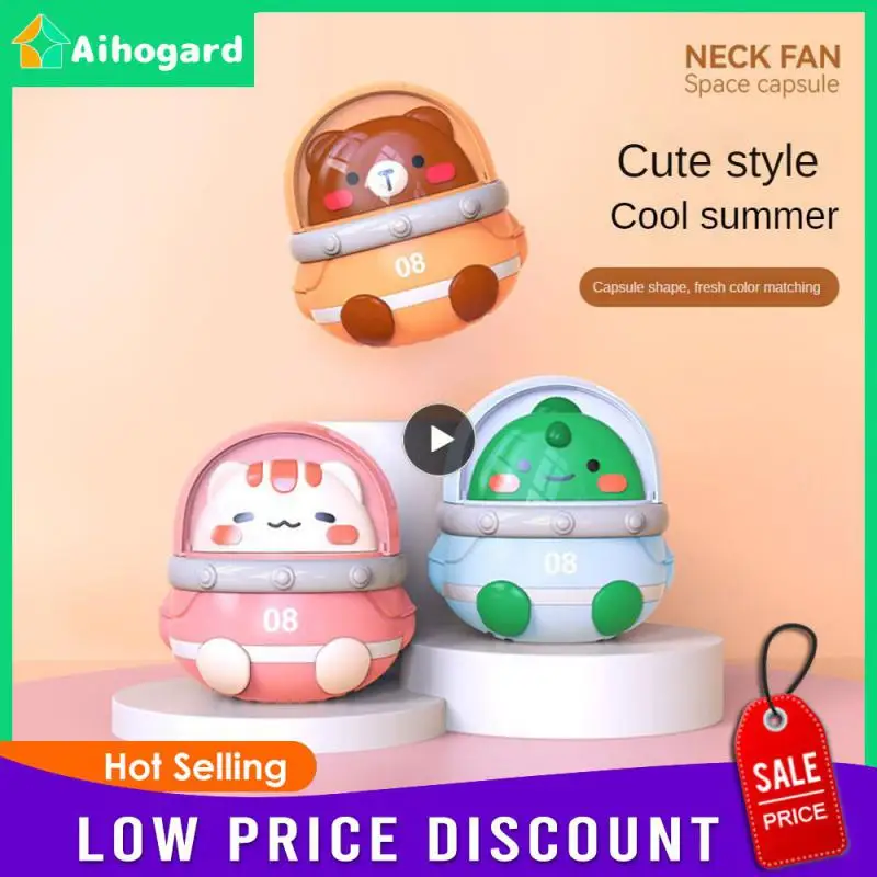 

Soft Rubber Lanyard Cooling Fans Comfortable Small Fan Usb Leafless Cute Air Cooler Air Conditioning Hanging Neck Fan Portable