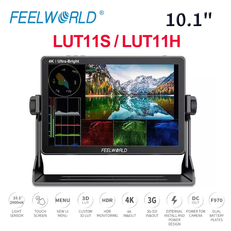 FEELWORLD LUT11S/LUT11H 10 1-дюймовый 2000 нит ультра яркий IPS сенсорный экран 3DLUT полевой
