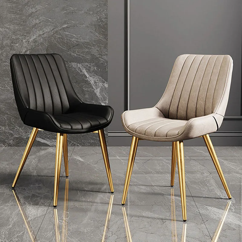 

Gold Legs Modern Dining Chairs Luxury Free Shipping Leather Furniture Dining Chairs Dinner Ergonomic Chaise Dining Table Chairs