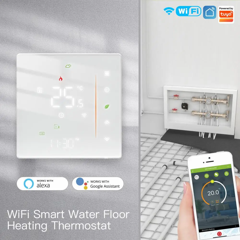 

Water/electricity Floor Heating Gas Boiler Thermostat Of Tuya WiFi Wireless Room Temperature Controller Tuya/smart Life Alexa