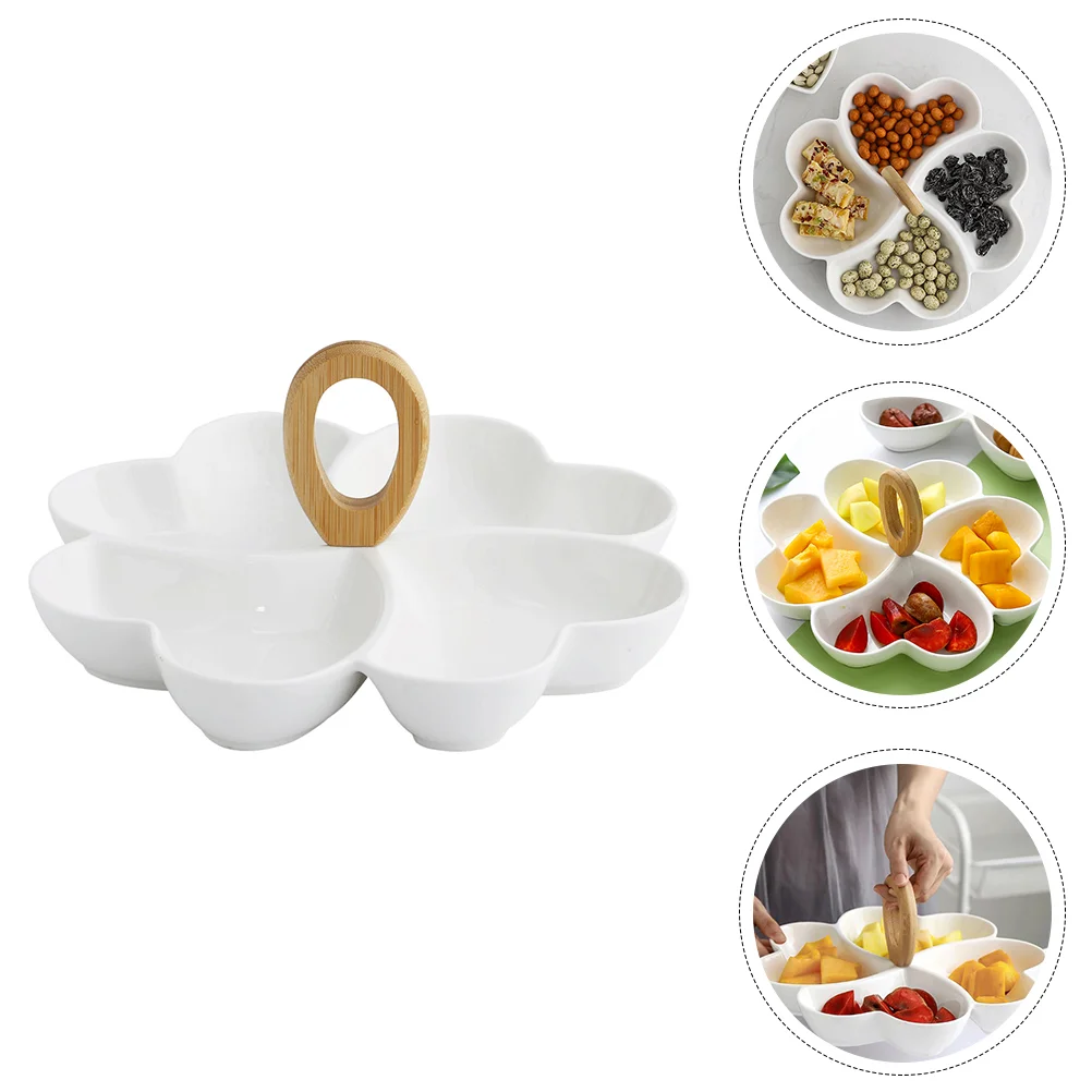 

1 Pc Creative Multi-grid Ceramic Multifunctional Container Tray for Home Dessert