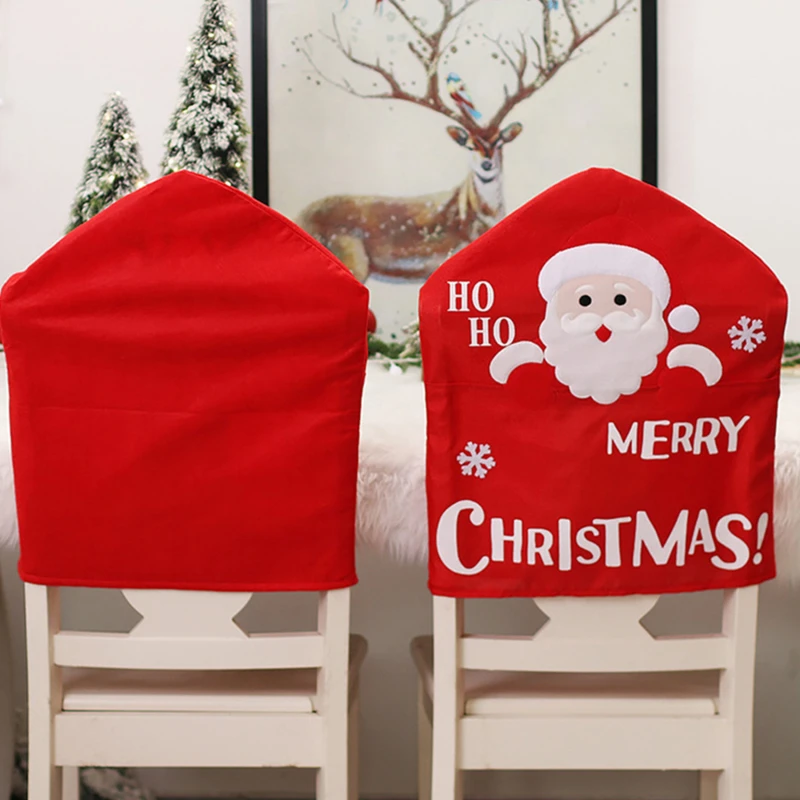 

Christmas Dining Chair Cover Elastic Chair Slipcover Case Stretch Home Cartoon Chair Covers Party Hotel Banquet Housse De Chaise
