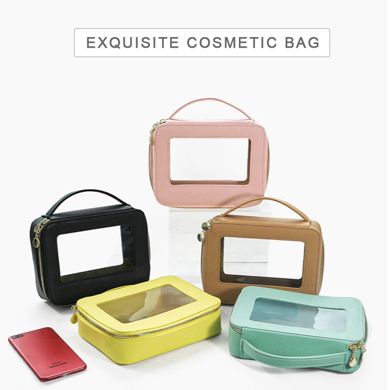 

Colorful Portable Cosmetic Case Travel Transparent Makeup Bag PVC Cosmetic Bag TPU Wash Bag
