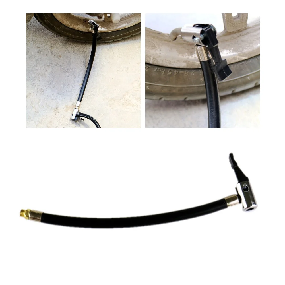 

2pcs Replacement Air Pump Extension Rubber Hose Inflator Pipe Cord (Black)