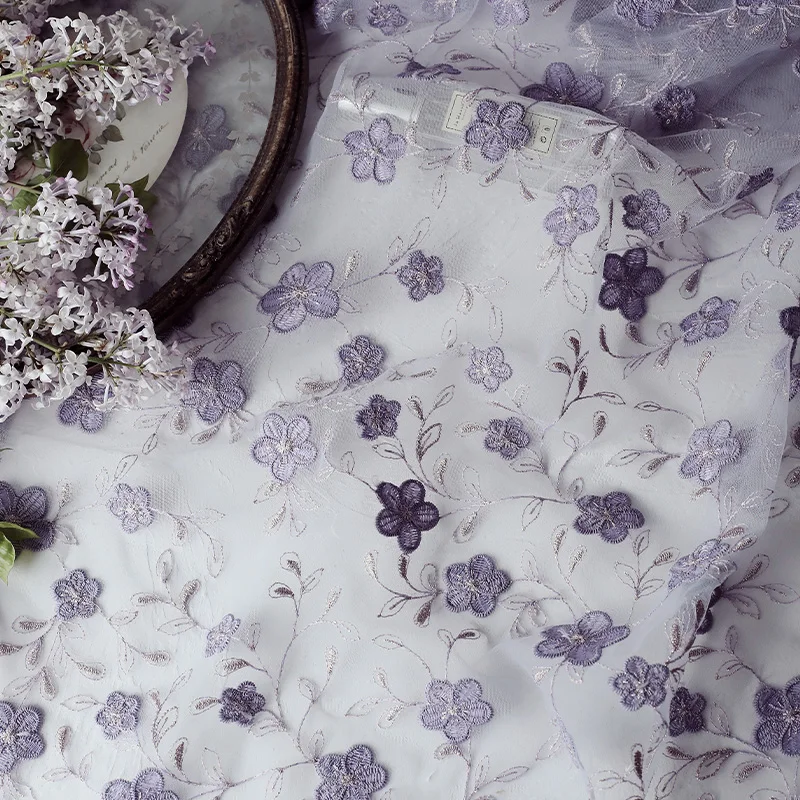 

High quality water soluble lace fabric Violet embroidery sewing Cheongsam dress tablecloth curtain manual DIY tissu