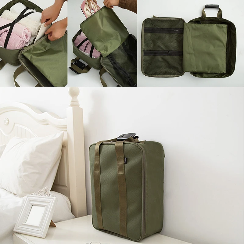 

Army Green Travel Bag Men Women Weekend Business Travel Boarding Luggage On Trolley Case Clothing New Duffle Bags