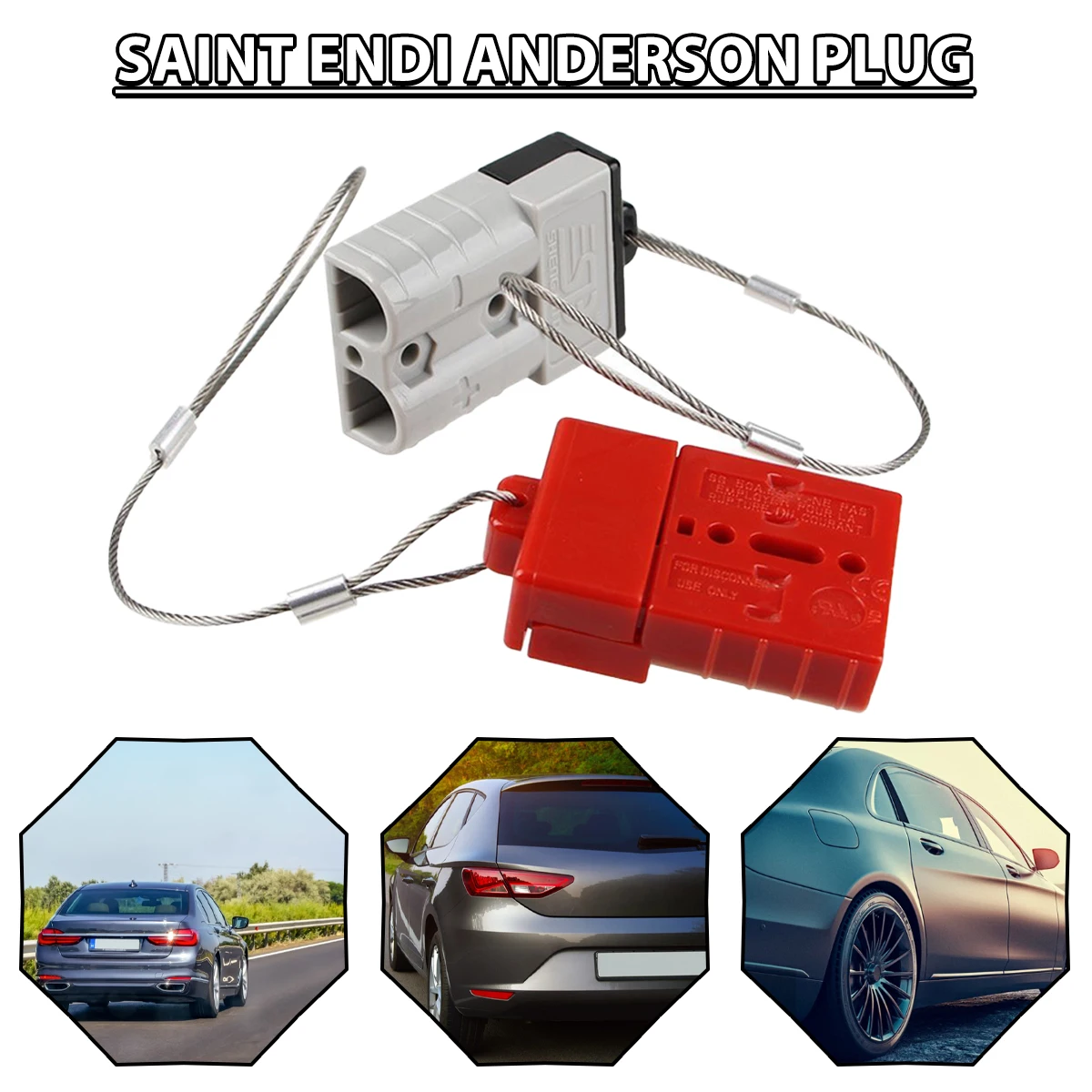 

Новинка, 1 шт., разъемы для зарядки, 50 А, 600 В, Красного/черного цвета