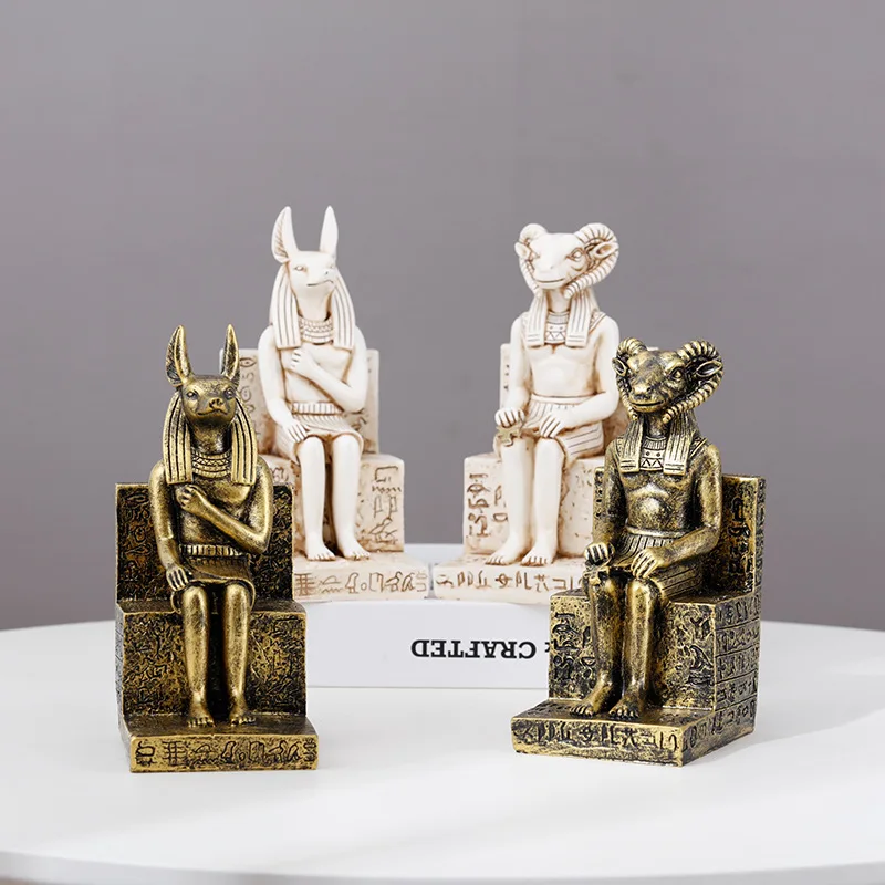 

Resin Craft Vintage Statue Egyptian Dog Sheep Figurine Ancient Egypt Craft Sculpture Home Desk Decor