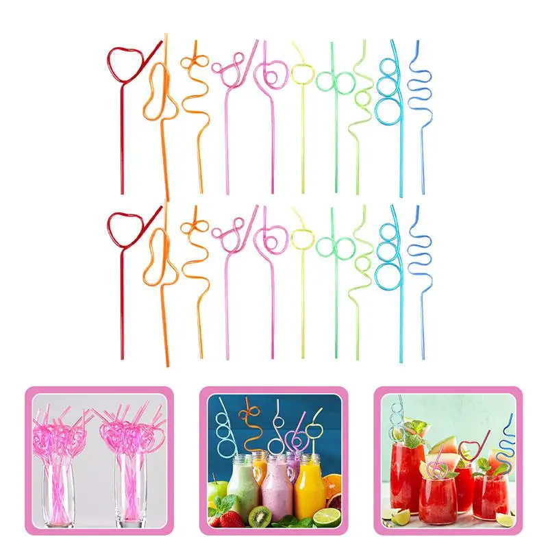 

Straws Straw Drinking Party Heart Kids Tumblers Crazy Curlytwistysea Novelty Horse Funnyplastic Decorative Reusable Beverage