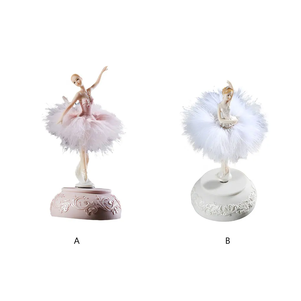 

Ballerina Musical Box Dancing Girl Crafts Figurines Boxes Decoration Friend Home Desktop Wedding Birthday Gift Pink