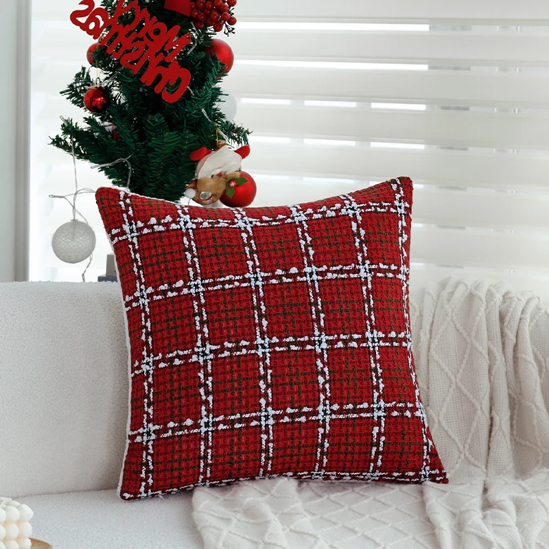 Рождественские принадлежности 1 шт. чехол для подушки 45x45 см красный плед в стиле