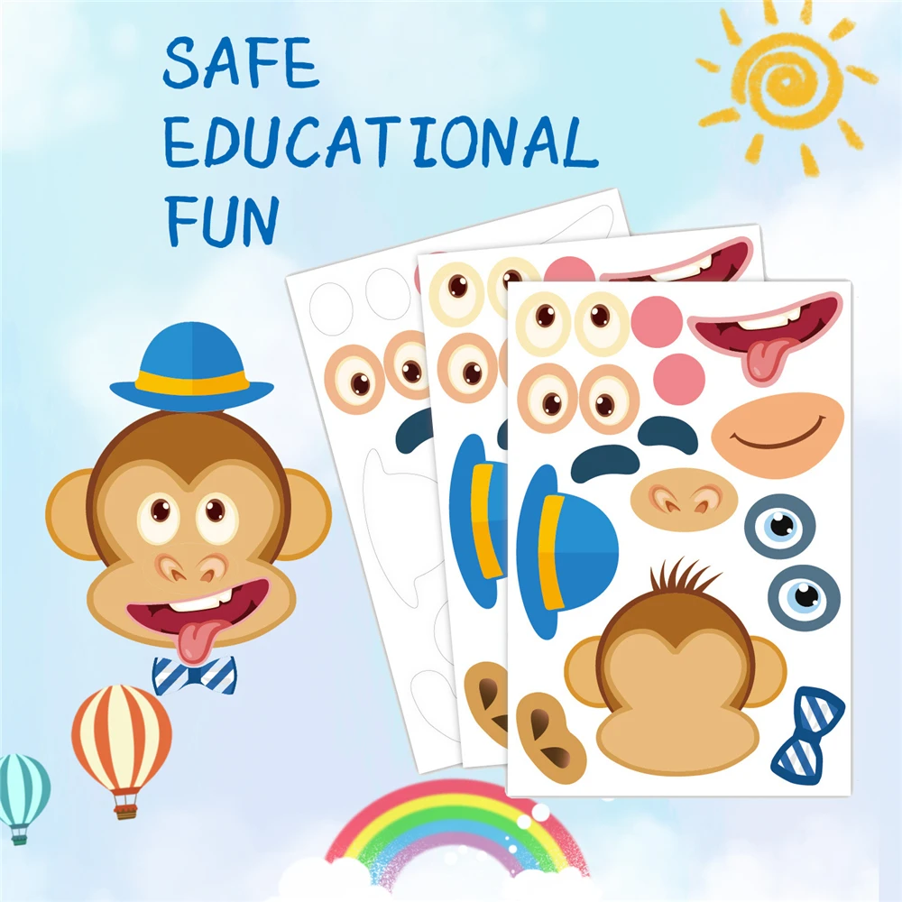 Детские наклейки-пазлы сделай сам игры Сделай своими руками сборные животные