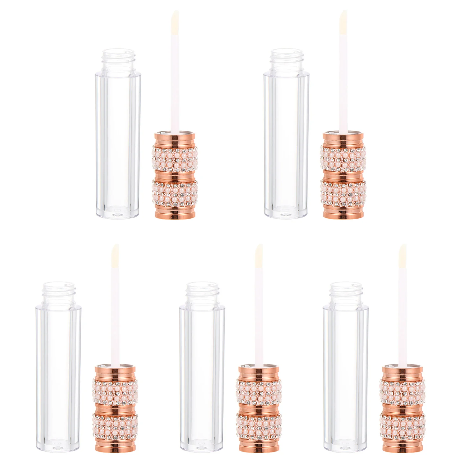 

5pcs Empty Diamond Portable Lip Gloss Tube Lip Balm Bottles Lip Gloss Bottles Lipstick Tube for Girls Trip