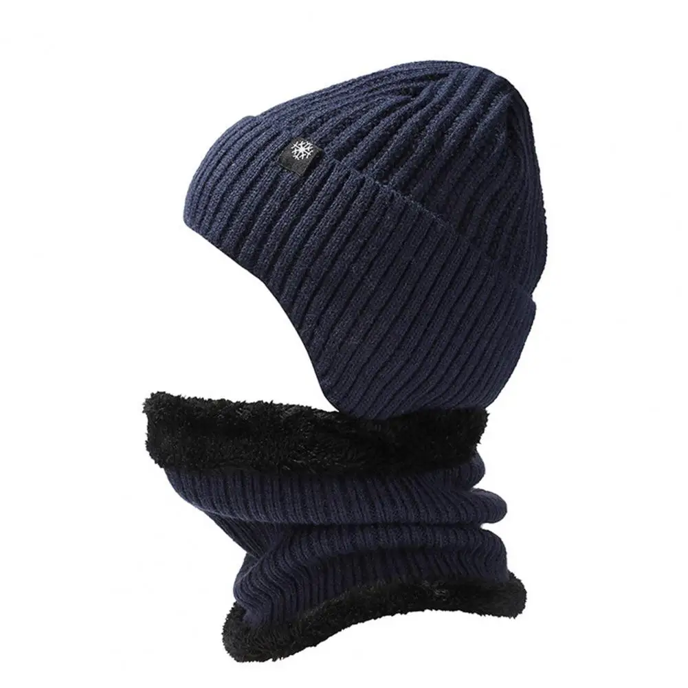 

Warm Hat Scarf Set Cozy Winter Set Knitted Beanie Hat Scarf with Fleece Lining for Ear Protection Stay Warm Style Knitted Hat