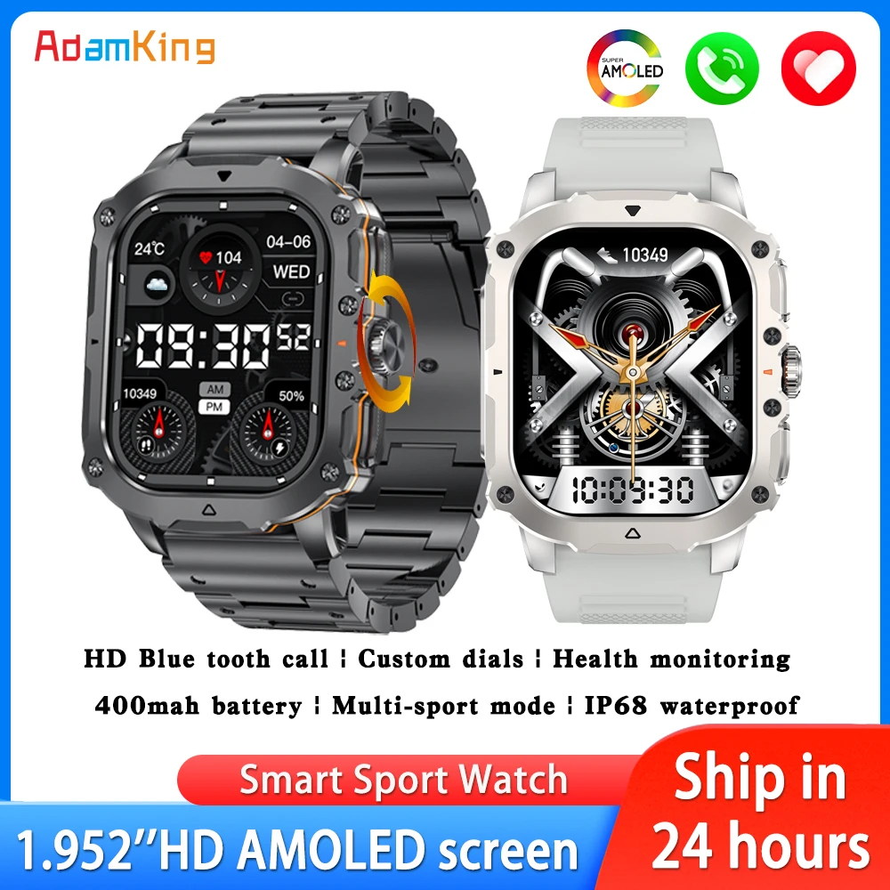 Смарт-часы AMOLED экран 1 952 дюйма с голосовым помощником
