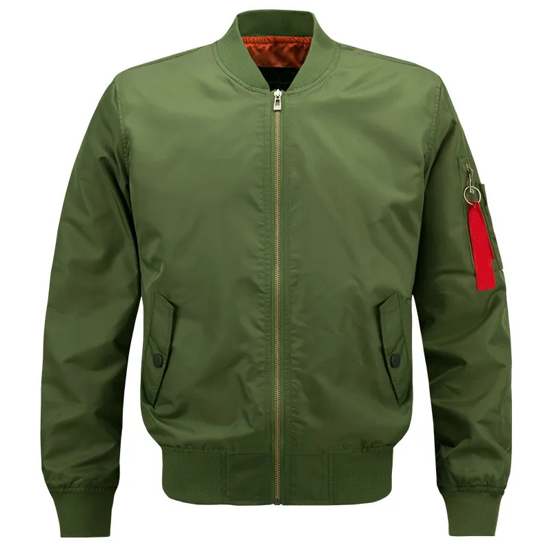 

Plus Size Sportswear Man Stand Collar Long Sleeve Flight Pilot Jacket Army Green Male Baseball Coat 6xl 7xl 8xl Boys Outerwear