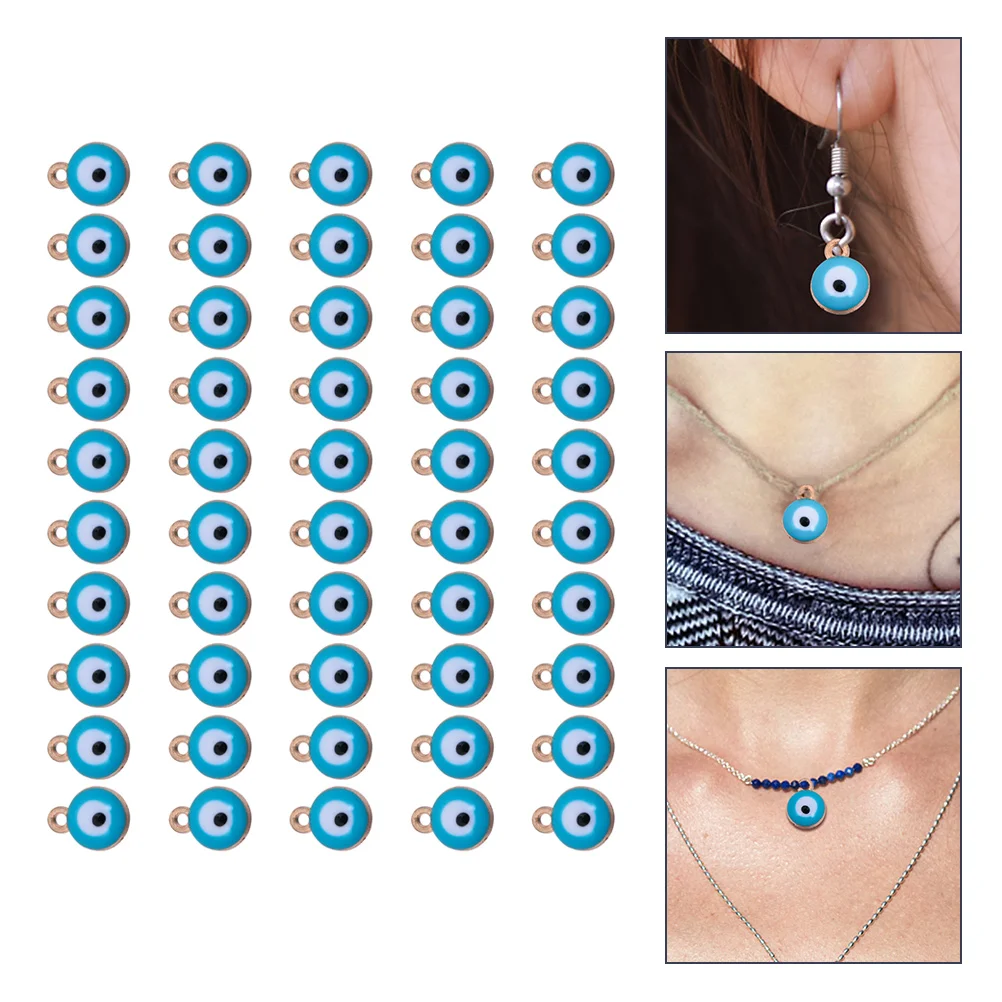 

Eye Charm Charms Pendant Jewelry Evil Connector Blue Making Bead Eyeball Bracelet Finding Spacer Hamsa Luck Good Turkish Diy