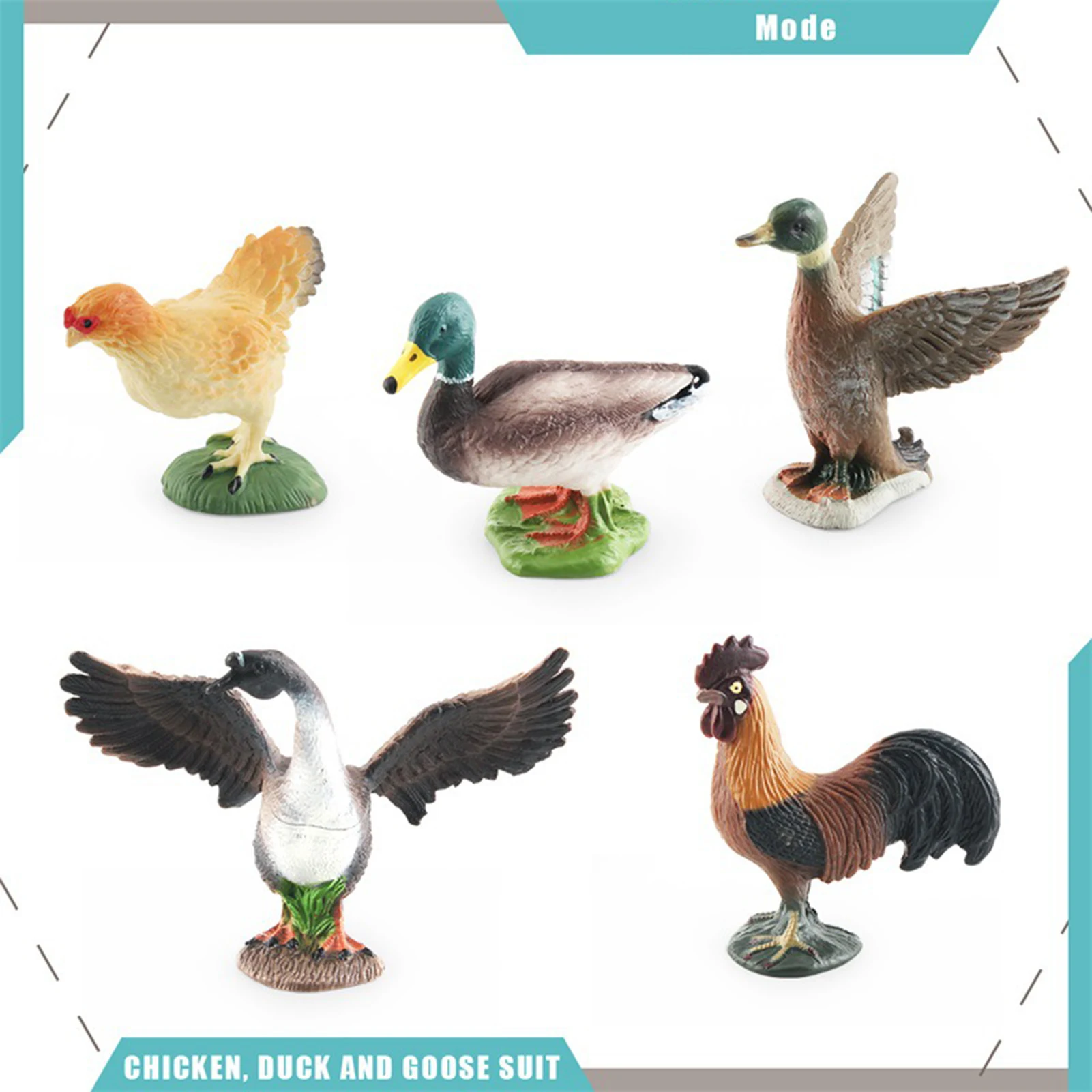 

5pcs/set Simulation Poultry Animals Models Lovely Educational Poultry Animals Model Toy for Kids Scientific Cognitive Toys