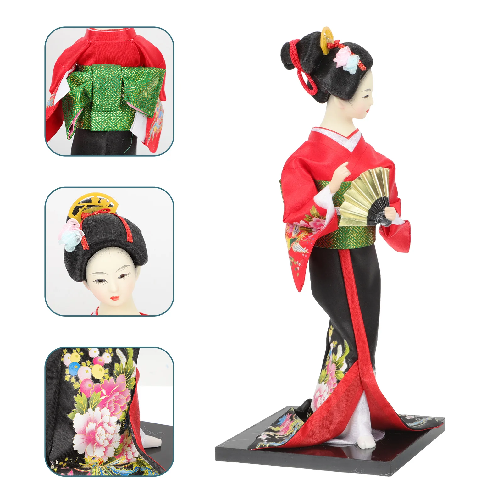

Kimono Home Goods Decor Mustard Desktop Ornament Japanese Kabuki Style Geisha Figurine Resin Hotel Tabletop Girl