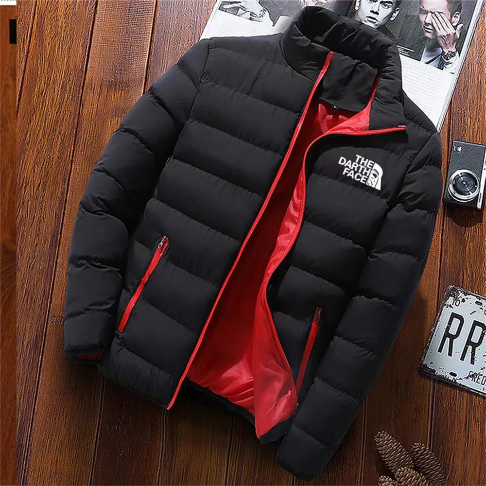 

New Winter jacket Long sleeve cotton-padded jacket zipper jacket men's stand-up collar jacket plus size cotton jacket