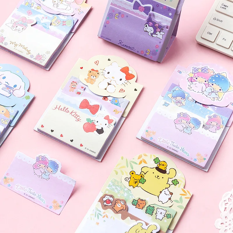 

New Sanrio Cute Can Stand Convenient Stickers Girl Heart Student Sanrio Layered Note Paper Message Note Hand Account Material