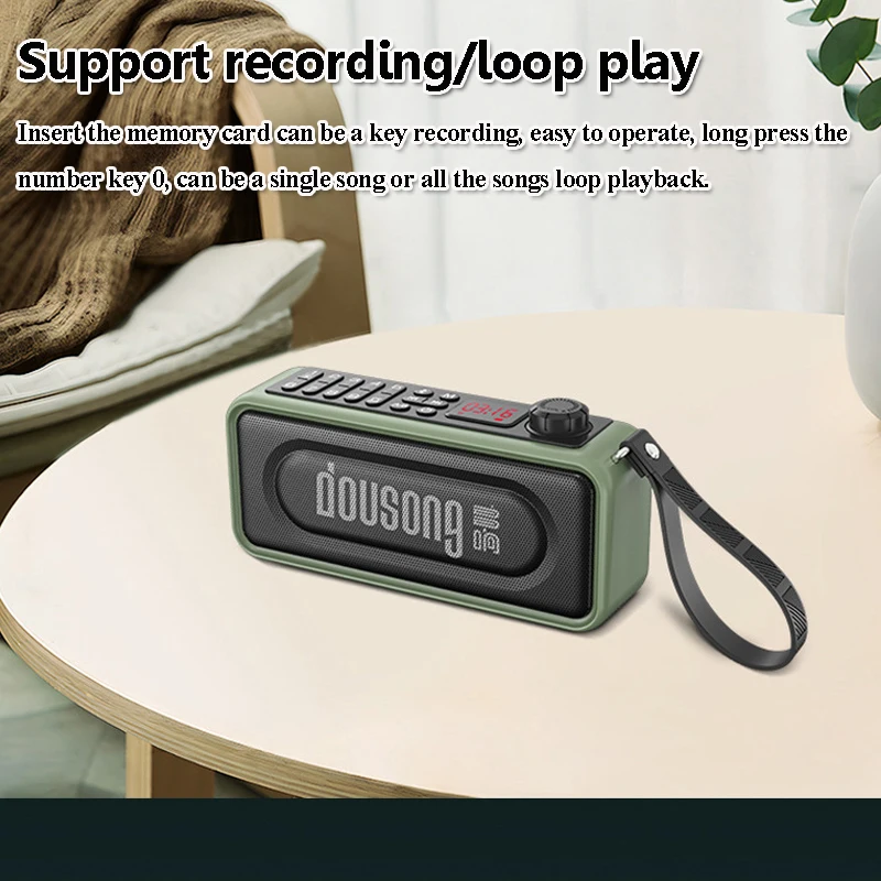 Портативный уличный Bluetooth-динамик беспроводной стерео сабвуфер мини FM-радио