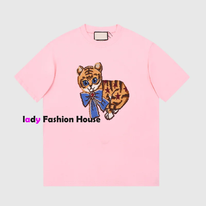 

2022 luxury design high quality tiger letter embroidery Casual Short Sleeve fashion round neck t-shirt men's and women's top