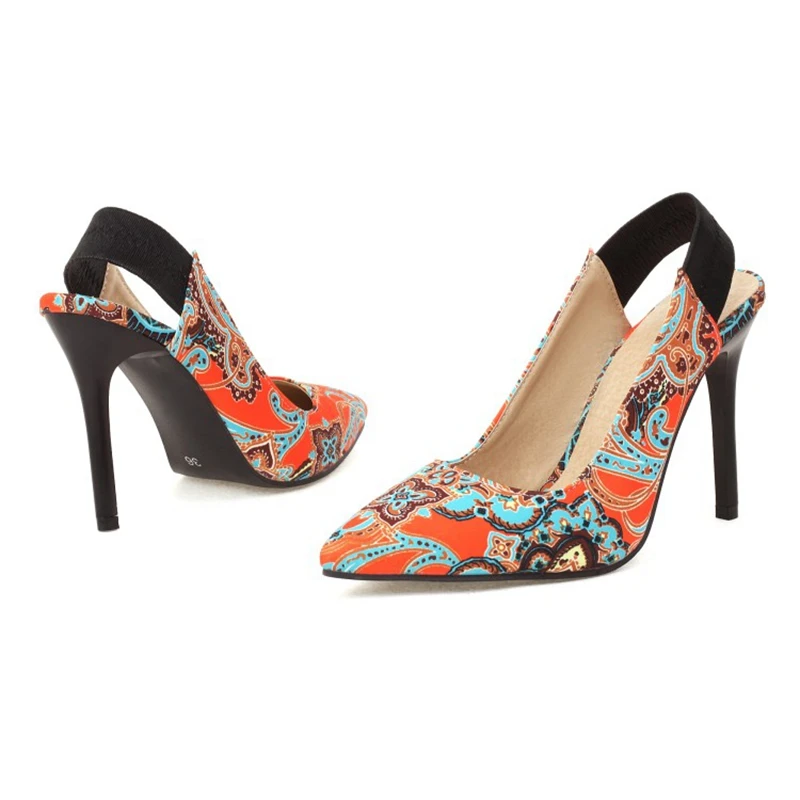 

2022 Foreign Trade New Spring and Summer Pointed Cuff Color Matching Thin High Heels Heels for Women -10-2