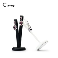 ciyye y shape earring display stand white black pu leather jewelry package holder rack jewelry organizer showcase