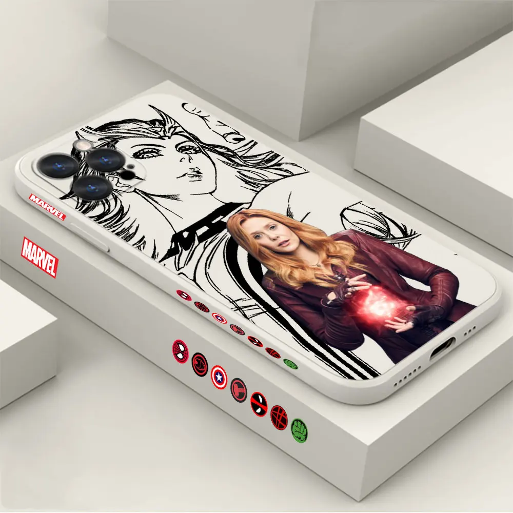 

Marvel line Wanda Scarlet Witch Logo Phone Case For Apple iPhone 14 13 12 11 Pro Max Mini 8 7 6 6S SE X XS XR Plus Cases Cover