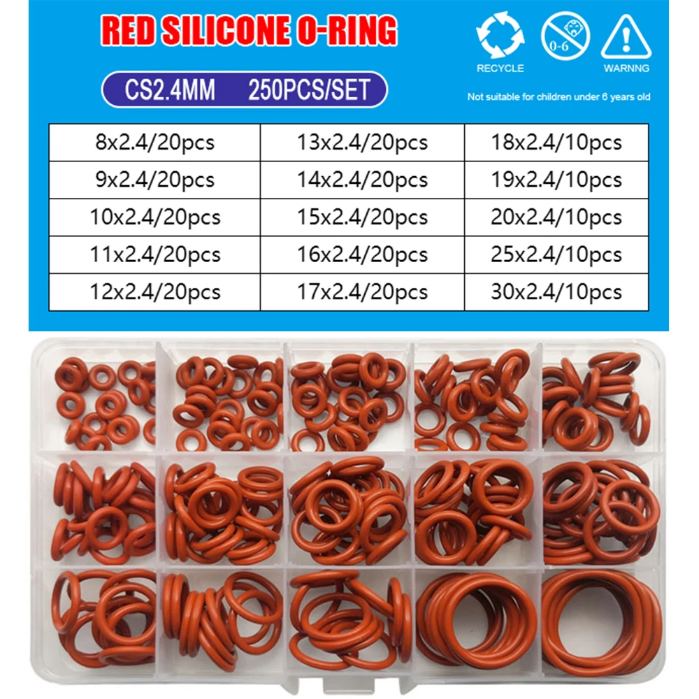 

Красные силиконовые уплотнительные кольца