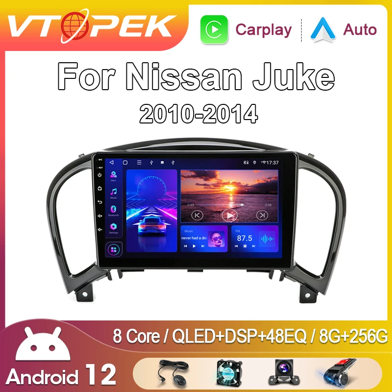 Vtopek 9 "4G Carplay 2Din Android 11.0 Autoradio Lettore Video Multimediale Navigazione Gps Per Nissan Juke Yf15 2010-2014 Unità Principale