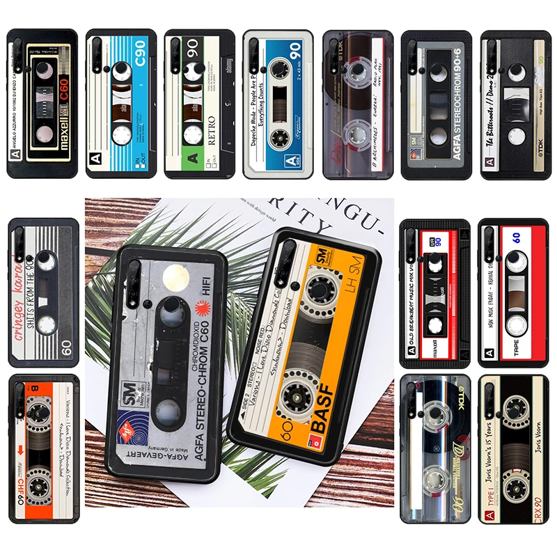 

Retro Vintage Old Cassette Tape Phone Case For Huawei P50 Pro P30 P40 Lite P40Pro P20 lite P10 Plus Mate 20 Pro Mate20 X