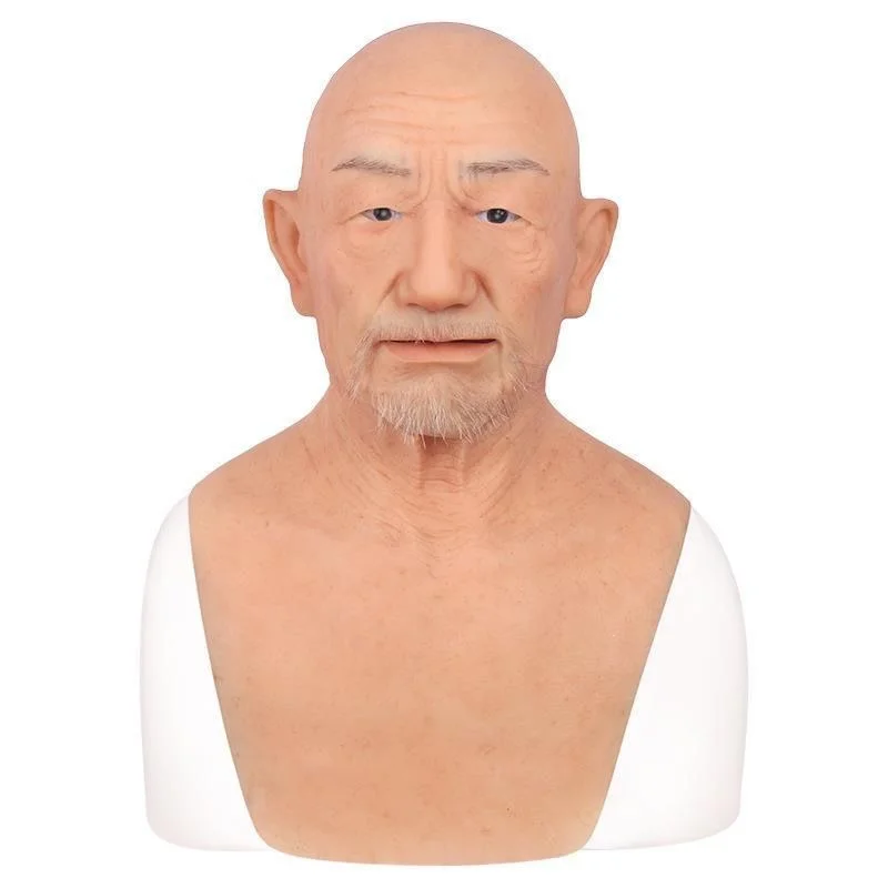 

Realistic Silicone Crossdresser Oldman Mask Cosplay Halloween Fancy Dress For Costume Party Shocker Toys For Children Adults