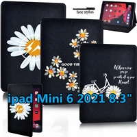 tablet case for apple for ipad mini 6 8 3 inch 2021 a2567 a2568 a2569 cover daisy series full protective sleeve case