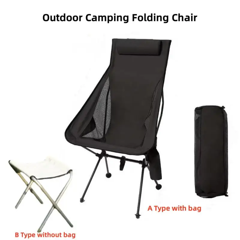 Portable Folding Camping Chair With Headrest Lightweight Tourist Chairs Aluminum Alloy Fishing Outdoor Furniture