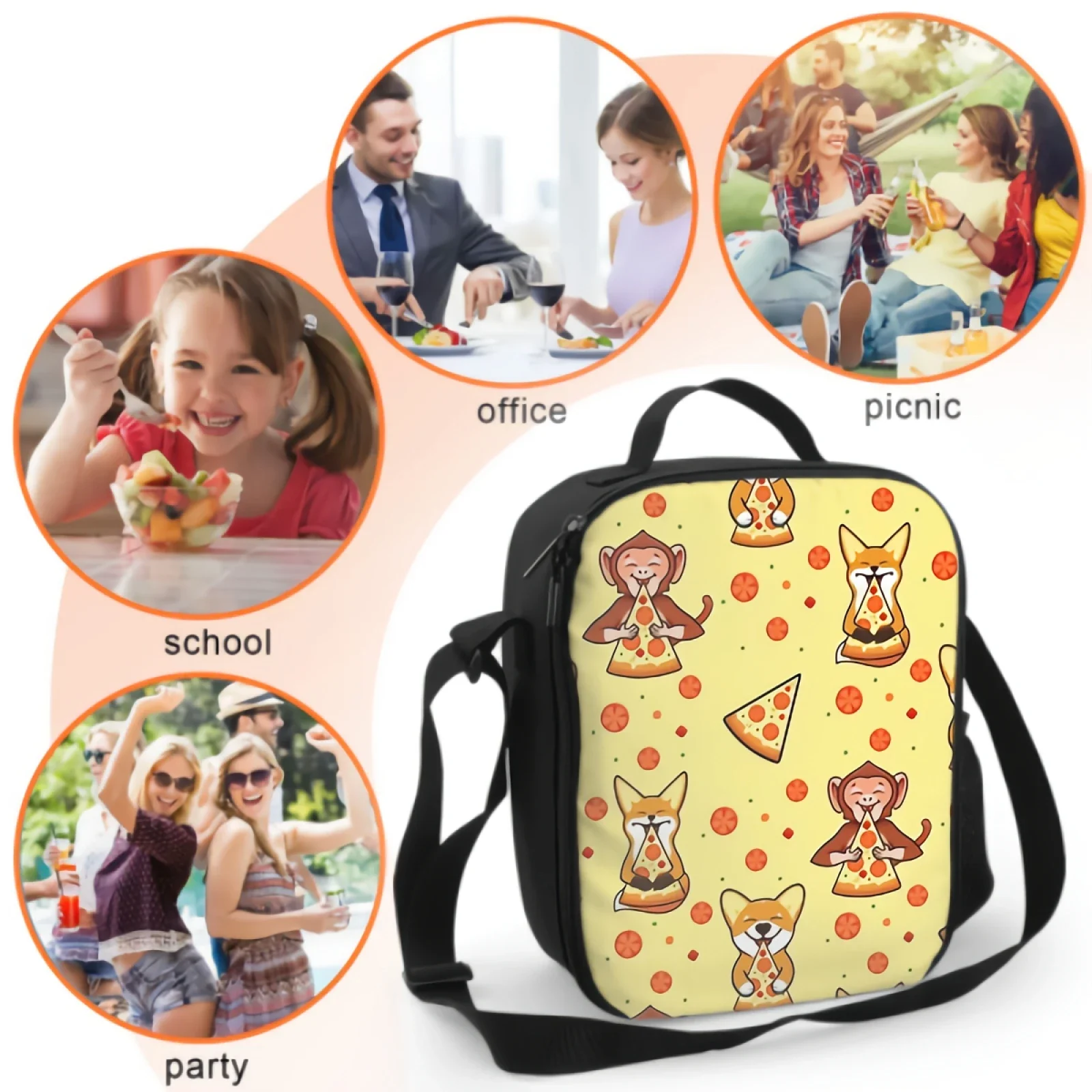 Забавная Герметичная Сумка-холодильник Для Пиццы В Виде Обезьяны Корги