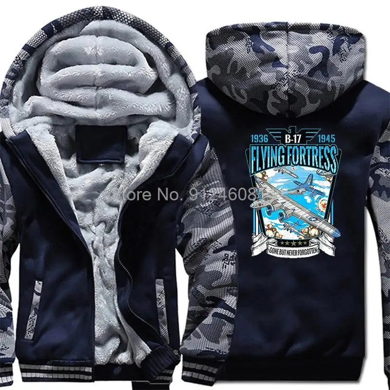 

Vintage B17 Flying Fortress WW2 Heavy Bomber Aviator Gift Hoodie Men Thick Jackets Sweatshirts Winter Coat Hooded Harajuku