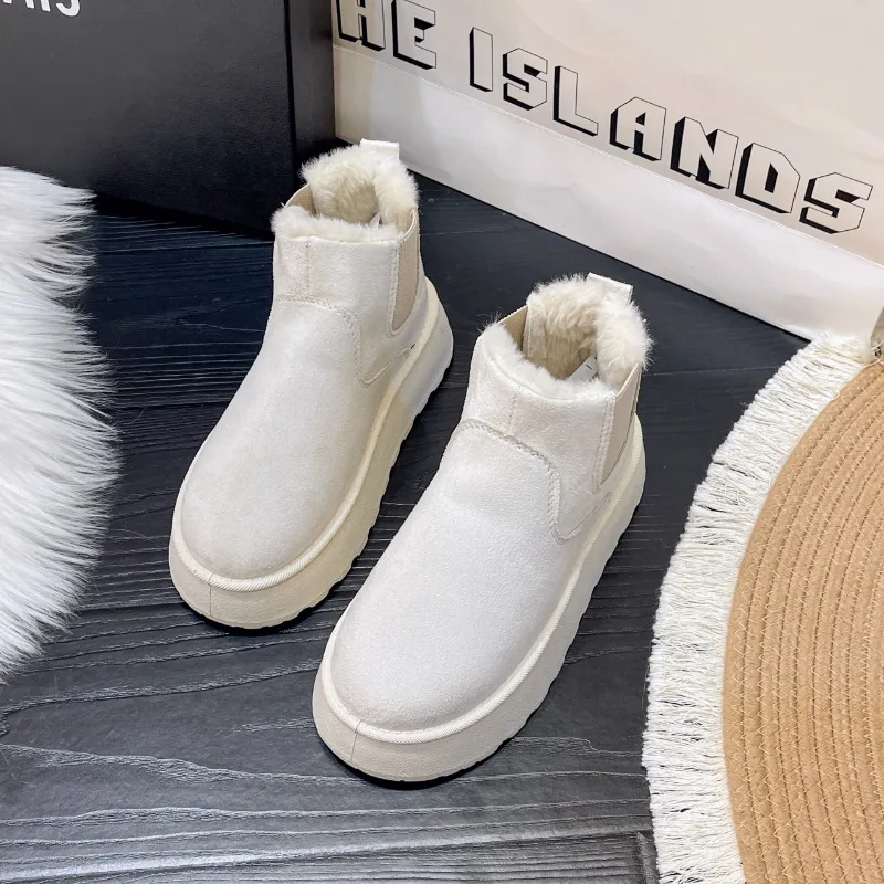 Женские зимние ботинки 2024 плюшевые теплые Нескользящие водонепроницаемые
