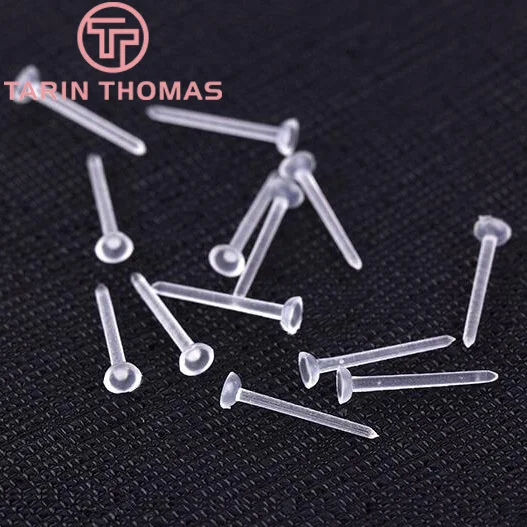 

(4053)2g,about 150PCS Stick size:3MM white Plastic Stud Earring Diy Jewelry Findings Accessories