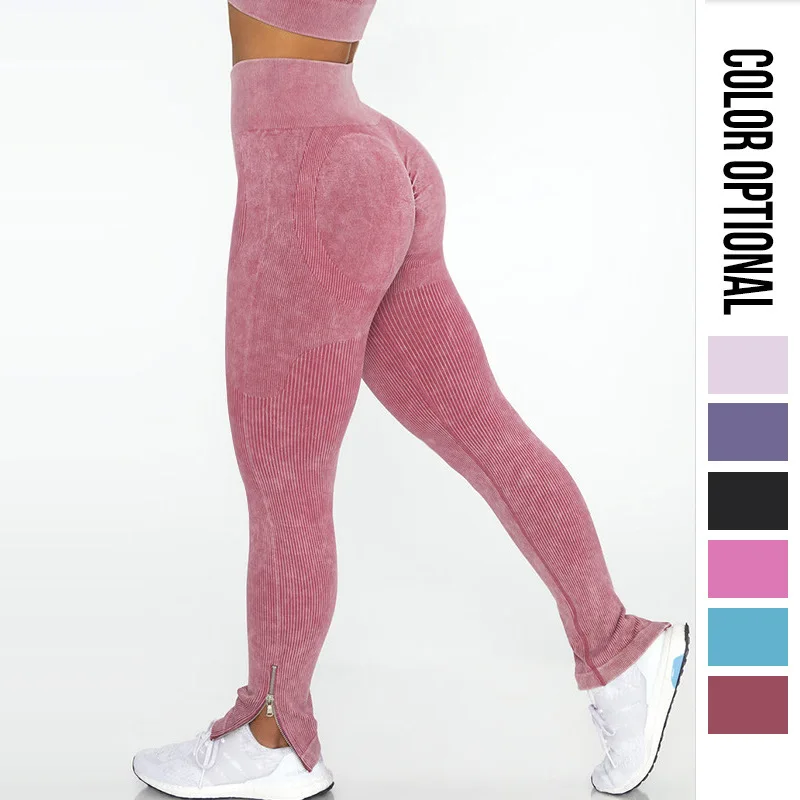 

CUTIES Acid Wash Scrunch Fitness Leggings Women Seamless Butt Lifting Yoga Pants Gym Workout Leggings 2022 High Waist Tights