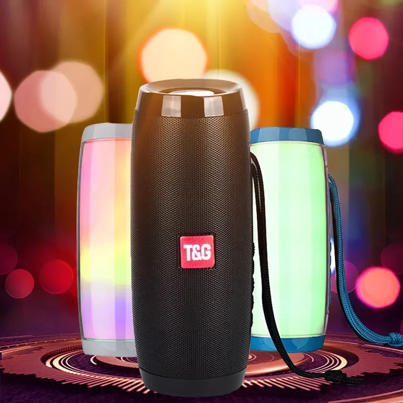

LED Speaker Portable Bluetooth Wireless Sound Box Outdoor Bass FM Radio Computer Loundspeaker RGB Flashing Light Soundbar TG-157