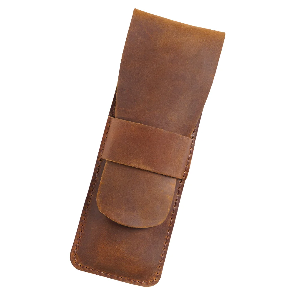 

Pen Caseleatherstorage Fountain Pens Holderbrown Vintage Unisex Portable Styleflaptuck Stationery Pouch Ballpoint