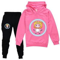 kids happy rocky and foxy lankybox hoodies pants 2pcs set baby boys clothing sets teenager boys tracksuits toddler girls outfits