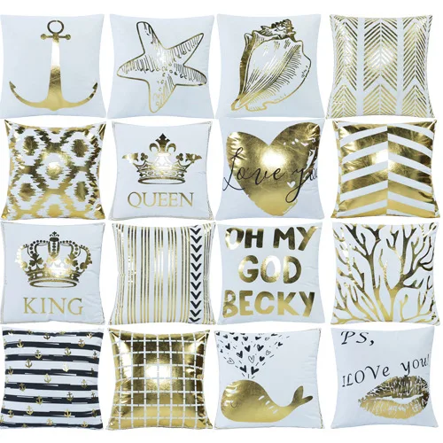 

Золотая наволочка в стиле ретро с тиснением, наволочка для дивана в европейском стиле, домашняя декоративная короткая плюшевая наволочка д...