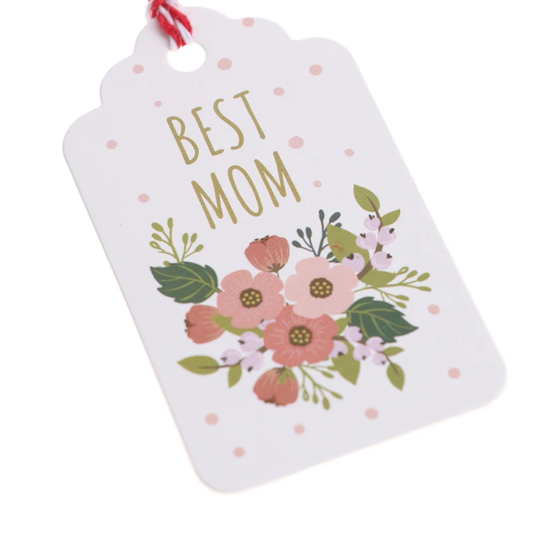 

50pcs/set Best Mom Mothers Day Tag Garment Label Paper Tag Gift Tag