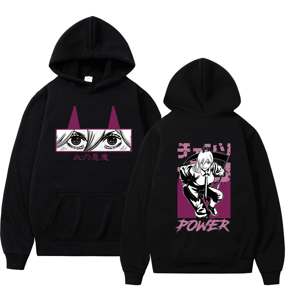 

Japanese Anime Chainsaw Man Hoodie Manga Makima Power Denji Graphic Hoody Sweatshirt Fashion Couples Oversized Street Tracksuit