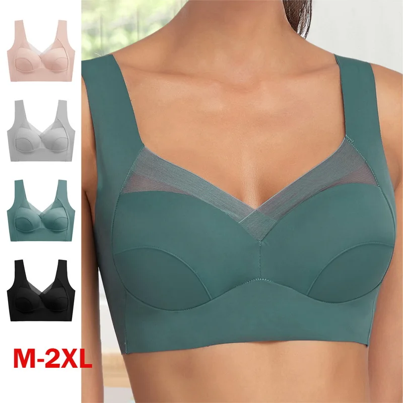 

Sexy Bras For Women Seamless Bras Plus Size Backless Underwear Gathered Bralette Anti-Sagging Vest No Steel Ring Push Up Bra New