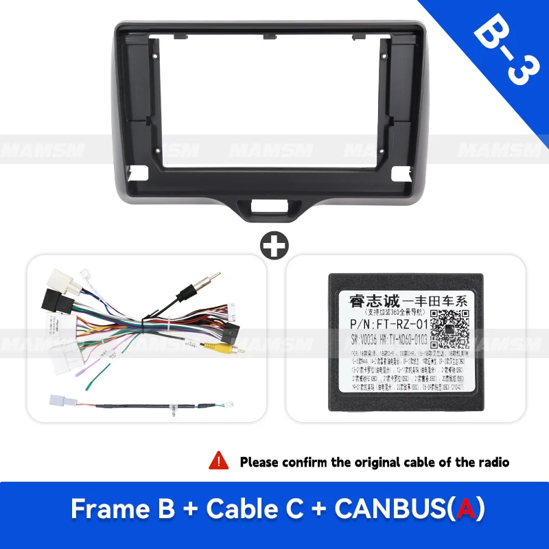 

MAMSM 2019-2022 для TOYOTA YARIS Cross автомобильный радиоприемник, рамка 10-дюймовая стерео панель, жгут проводов, кабель питания Canbus
